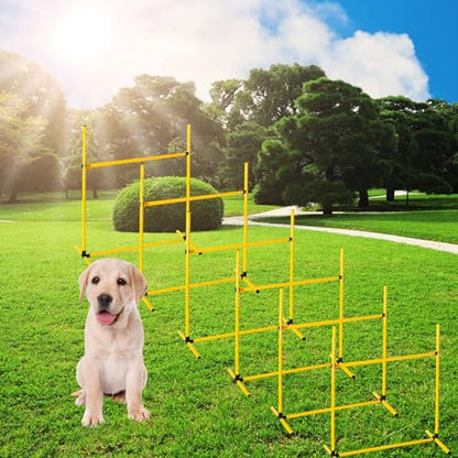 Halloscume 6 Pcs Dog Agility Training Jumps Hurdles,Yellow - color: Yellow