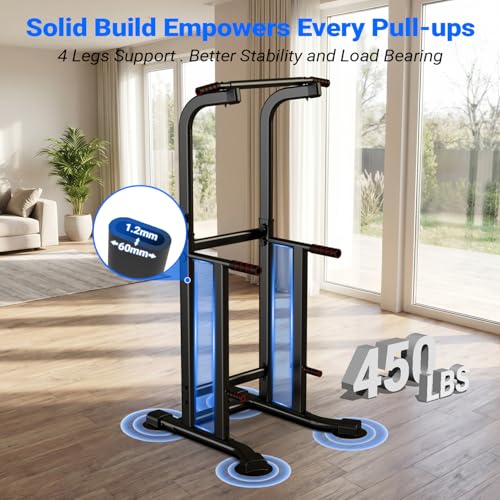 Pull Up Bar Dip Bar Power Tower Free Standing Home Gym Workout Equipment 450 LBS Weight Capacity