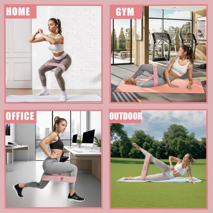 Resistance Bands for Working Out, 3 Levels Fabric Exercise Bands for Legs and Butt, Workout Bands for Women & Men, Booty Band for Yoga Starter Set, Pilates, Rehab, Fitness and Home Workout