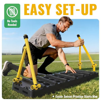 Soccer Rebounder Board - 6-in-1 Portable soccer wall rebounder for Backyard - Dual Surface Soccer Passing Board with 3 Adjustable Angles for Passing & Reaction Skills - Soccer Training Equipment