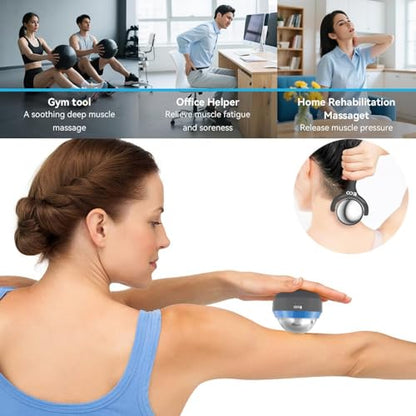 Cold Massage Roller Ball - Ice Roller Ball for Muscles Deep Tissue, Cold & Heat Therapy, Plantar Fasciitis Roller - color: Blue+black