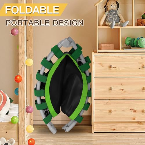 38in/48in Folding Trampoline - Max Load 220lbs / 450lbs Trampoline Rebounder Trampoline with Adjustable Foam Handle, with safty Padded Cover Best Gift - color: 38'' Yellow