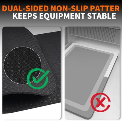 Stepwaver 2 Pack Double Non-Slip Workout Mat for Ellipse Leg Exerciser, 23.6" × 11.8" 0.2" Thick Ellipse Machine Mat, Exercise Mats for Under Desk Ellipticals