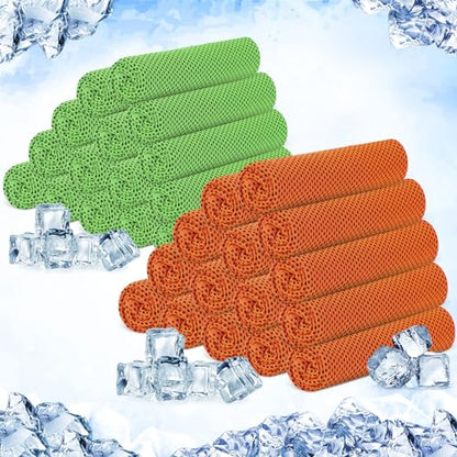Hosuly 30 Pack Cooling Towels 40"x12" - color: Light Green, Orange