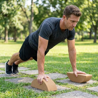 VOSAREA Cork Yoga Block - High Density Natural Support for Pilates, Hot Yoga & Meditation - Non Slip Pilates Bricks for Balance, Stretching & Strength - Durable Fitness Prop for Beginners & Pros