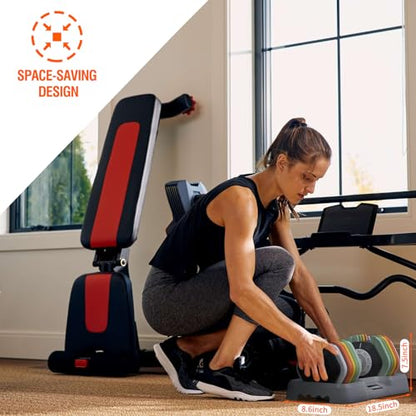 SKOK 25/55 lbs Pair Adjustable Dumbbells Set, Adjustable Weights Dumbbells Set for Men and Women with Anti-Slip Fast Adjust Weight by Turning Handle Dumbbell with Tray - color: 55lbs-Colorful-Single