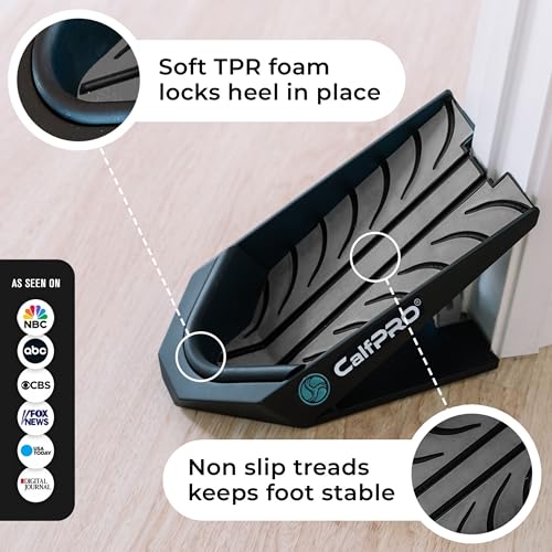 Slant Board for Calf Stretching - Deep Calf Stretcher for Plantar Fasciitis & Achilles Tendonitis, Feet Mobility & Heel Pain Relief, Incline Wedge for Strained Ankle - Foot Rocker Replacement