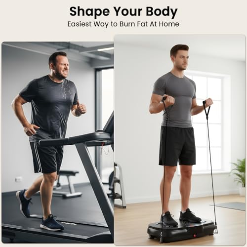 Vibration Plate Exercise Machine: TISSCARE Vibrating Plates for Weight Loss and Lymphatic Drainage, 400lbs Shake Plate Whole Body Workout Platform for Home Fitness Fat Burner Gifts