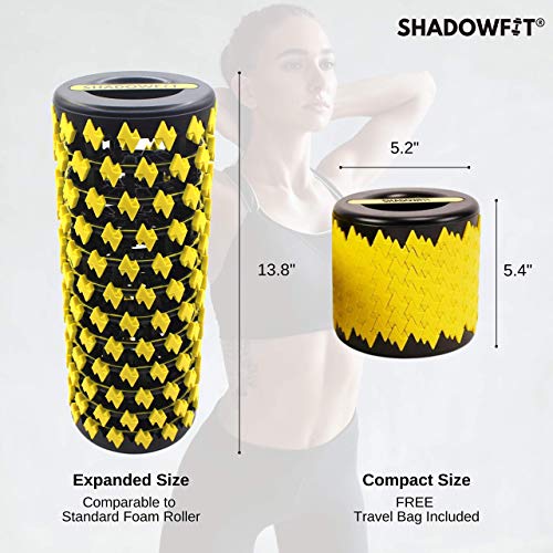 Shadowfit Foam Roller - Muscle Roller & Massage Roller for Trigger Point, Stretching Equipment for Legs, Hamstrings, Upper & Lower Back Pain - color: Yellow