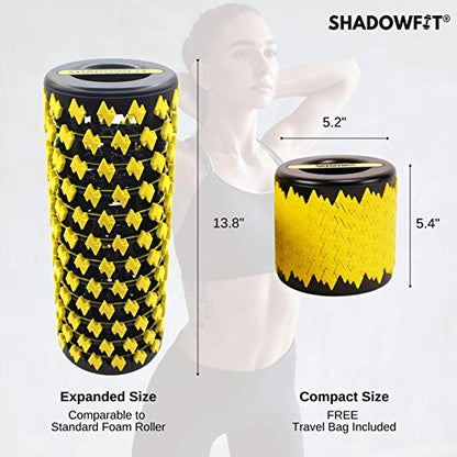 Shadowfit Foam Roller - Muscle Roller & Massage Roller for Trigger Point, Stretching Equipment for Legs, Hamstrings, Upper & Lower Back Pain - color: Yellow