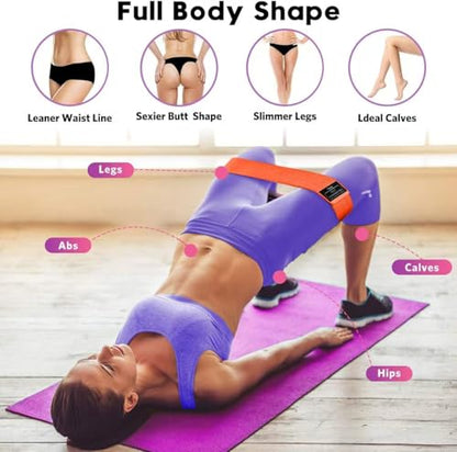 Resistance Bands for Working Out with Workout Bands Guide. 3 Booty Bands for Women Men Fabric Elastic Bands for Exercise Bands Resistance Bands for Legs Bands for Working Out Hip Thigh Glute Bands Set