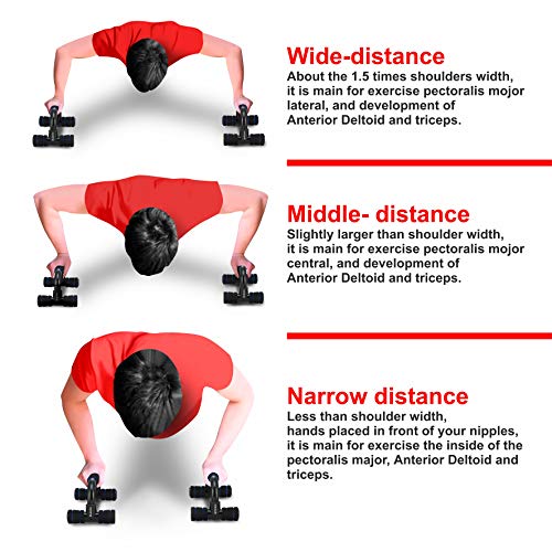 RUBEX Push Up Bars Push Up Handles for Floor Pushup Strength Training with Foam Grip and Non-Slip Handles Structure - for Perfect Floor Home Exercise, Gym and Press Fitness