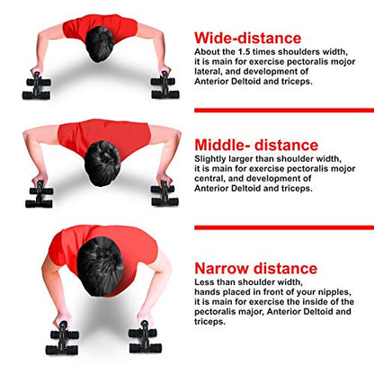 RUBEX Push Up Bars Push Up Handles for Floor Pushup Strength Training with Foam Grip and Non-Slip Handles Structure - for Perfect Floor Home Exercise, Gym and Press Fitness