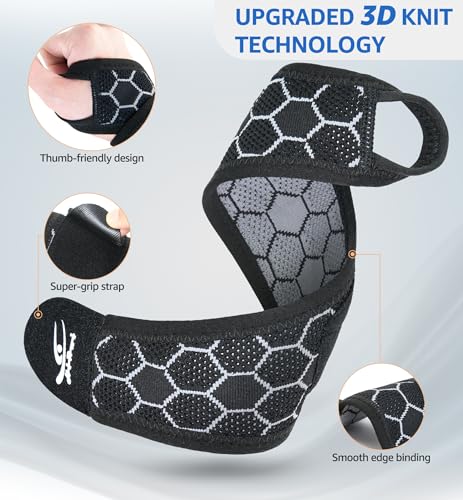 Upgraded 3D Knit Breathable Wrist Brace Wrist Wrap, Extended Length Adjustable Compression Strap, Elastic Support for Wrist Pain Relief, Carpal Tunnel, Sports, Gym & Daily Use (1, Black)