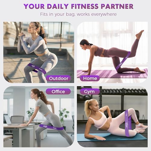 WSAKOUE Fabric Resistance Bands for Working Out – 5 Booty Bands for Women & Men, Exercise Workout Bands for Legs, HIPS & Glutes – Ideal for Home Fitness, Yoga, Pilates & Rehab