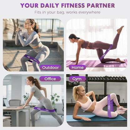 WSAKOUE Fabric Resistance Bands for Working Out – 5 Booty Bands for Women & Men, Exercise Workout Bands for Legs, HIPS & Glutes – Ideal for Home Fitness, Yoga, Pilates & Rehab