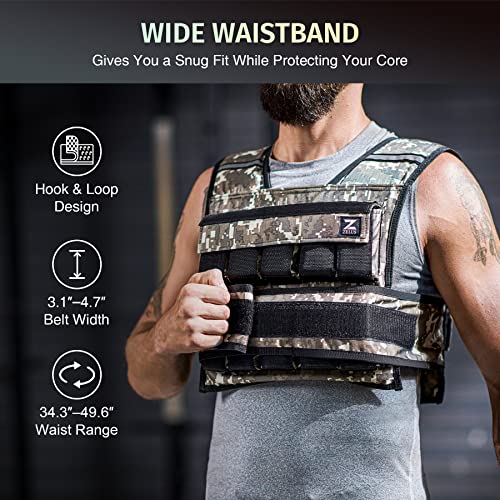 ZELUS Weighted Vest with Adjustable Weights for Home Workouts - color: 45lb Desert Camo