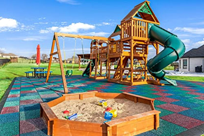 Elevate Rubber Playground Tiles - 1" Thick High Density Interlocking Shock Absorbent Safety Tile for Playgrounds, and Exercise Equipment - 20" X 20" (1 Tile - 2.7 Sq. Ft. - Brown)