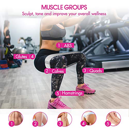 Resistance Bands, Fabric Workout Bands for Women & Men, Cloth Booty Resistance Loop Bands, Thick Squat Bands for Butt/Legs/Thigh/Hip/Glute Excersing - color: Light gray/black/dark gray