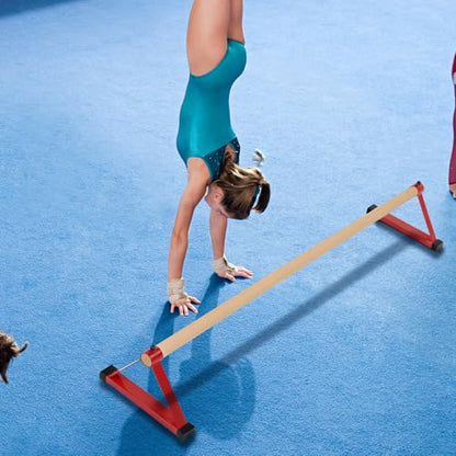 Leyndo 54” Gymnastics Pirouette Floor Bar, Handstand Trainer Bars - color: Red