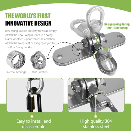 Swing Hanger Ceiling Mount Heavy Duty Anti-Rust with 180° & 360° Bearings Punching Bag Hanger 800lb Capacity for Indoor Outdoor Swing Chairs, Hammocks, Playgrounds, Yoga - size: Size 3
