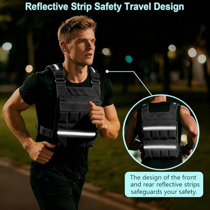 SUNRISING Weight Vest for Men Women，Adjustable Weighted Vests Strength and Endurance Training Fitness Workouts Tactical Running（Excluding Lead Blocks）