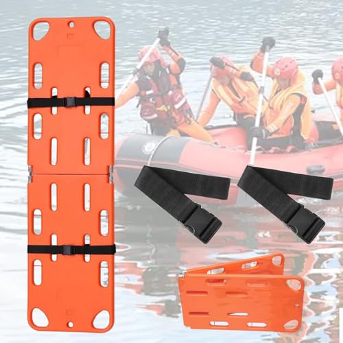 Foldable Spine Board Stretcher with Head Imlizer - Water Floating Stretcher for Lifesaving in Open Water Emerncies, Portable & Lightweight - color: Spine Board