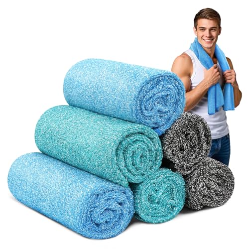 Microfiber Gym Towels for Showering Working Out Quick Dry Negative ions Large Middle Small Sizes Lightweight Gym Towel for Men Women Tennis Sports Towels for Body Hot Yoga Fitness Essentials - color: Black/Blue/Teal, size: 16 inch X 27 inch