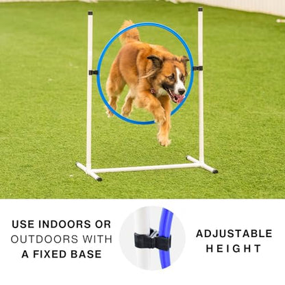 3 Piece Essential Dog Agility Equipment Set | Agility Jump | Tire Jump | 10’ Tunnel with Sandbags