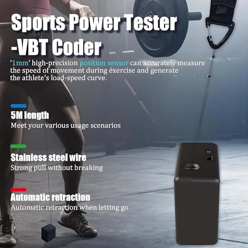 Portable Velocity-Based Training Device for Weightlifting & Squats, App Real-Time Digital Display and Voice Broadcast, ±1.0mm Detection Accuracy, Charge 2h Use 50h - size: B