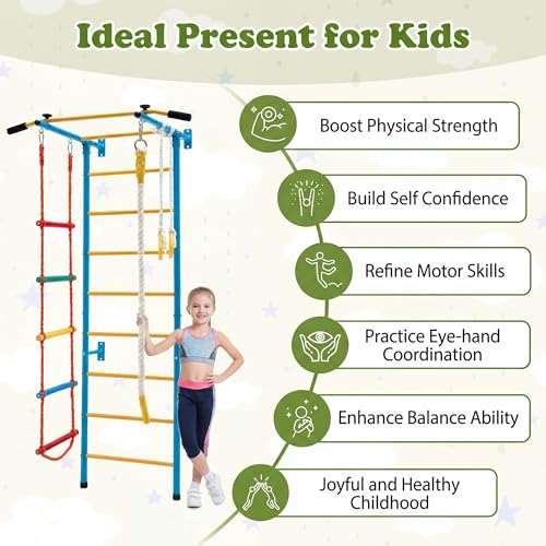 GLACER 5 in 1 Swedish Ladder, Indoor Jungle Gym with Pull Up Bar - style: 5 In 1