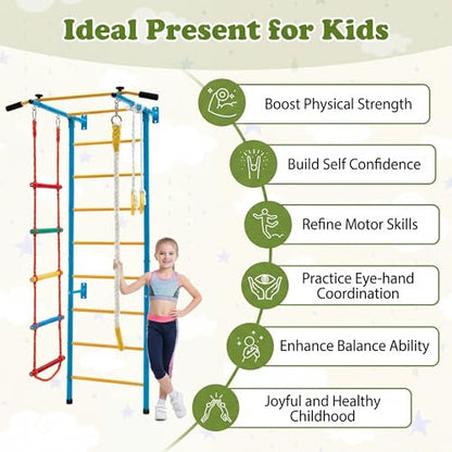 GLACER 5 in 1 Swedish Ladder, Indoor Jungle Gym with Pull Up Bar - style: 5 In 1