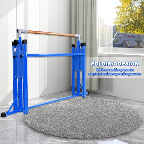 MARFULA Gymnastic Kip Bar for Kids Teens Ages 3-25 of All Gymnastic Levels - color: Bar With Mat-Blue (5 Ft Base)