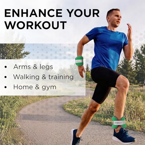 Theraband 25871 Comfort Fit Ankle & Wrist Cuff Wrap Weight Set, 1.5lbs, Green - size: Level 2 / 1.5lb - Green