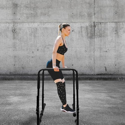 Adjustable Dip Bar Station, Dip Stand Station for Full Body Strength Training, Steel Frame Multi-Functional Home Gym Exercise Fitness Dip Stand for Home Gym