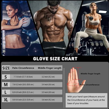 Full Finger Workout Gloves for Men Women, Weight Lifting Gloves Foam Padded - size: Large