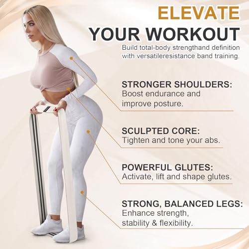 40" Long Fabric Resistance Band for Working Out Women Men Non-Slip Exercise Stretch Band with Bag for Stretching Exercise, Yoga, Home Fitness
