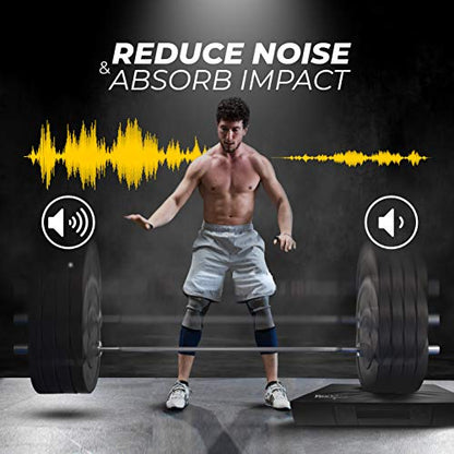 Yes4All Silencer Drop Pads/Weightlifting Drop Pads with PVC Cover & Easy Carry Handles – Sold in PairsVariation Theme - color: B. Black - 6in