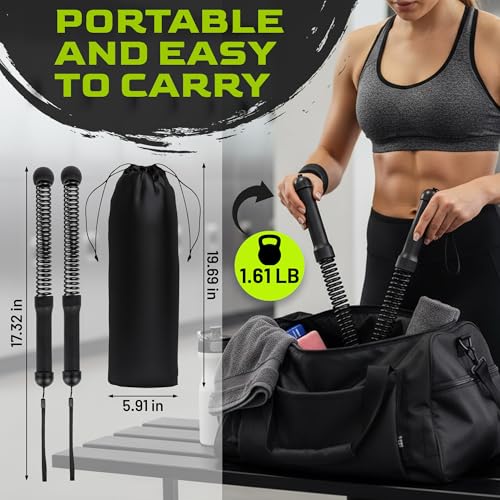 Weighted Ropeless Battle Ropes 2 Pack – 2026 Edition | Cordless Portable No Anchor Battle Rope for Home Gym & Apartment | HIIT Strength & Cardio | Non-Slip Handle | Gloves & Exercise Poster