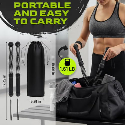 Weighted Ropeless Battle Ropes 2 Pack – 2026 Edition | Cordless Portable No Anchor Battle Rope for Home Gym & Apartment | HIIT Strength & Cardio | Non-Slip Handle | Gloves & Exercise Poster