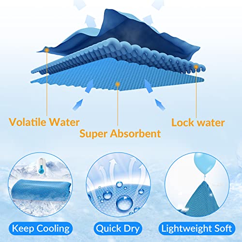 Cooling Towels Neck and Face,(40" x 12") Bulk Ice Towel,Soft Breathable Cooling Towels for Hot Weather,Athletes,Yoga,Gym,Workout,Sports,Camping,Microfiber Cold Towels - color: Dark Blue,gray,green,blue