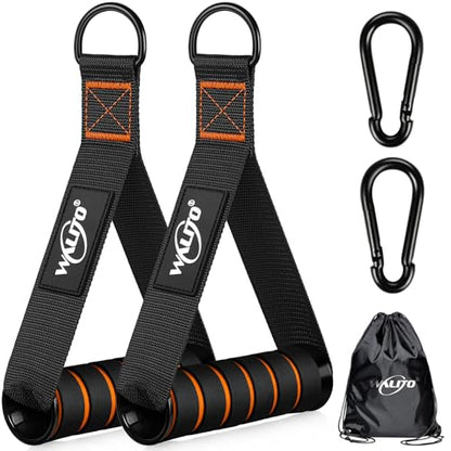 WALITO Exercise Handles, Replacement Cable Machine Attachments for Home Gym Equipment, Pulley System, Pilates, Resistance Bands, Strength Trainer, Heavy Duty Working Out Handles - color: Black-Orange