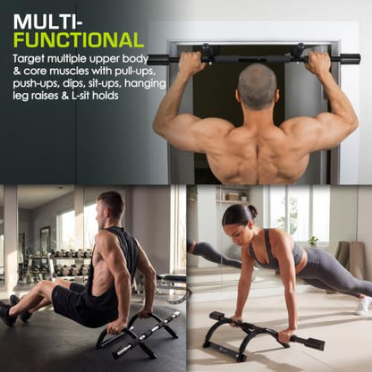 ProsourceFit Pull Up Bar for Multi Use Fitness & Home Gym Exercise - style: Multi Grip Light