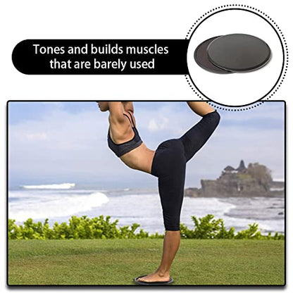 2 Pcs Core Workout Sliders Double Side Usage Strength Sliders Wear Resistant Exercise Gliding Discs for Home, Carpet Hardwood Floors Yoga, Pilates