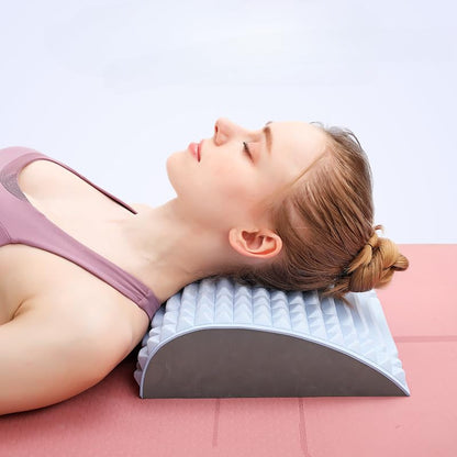 Back Stretcher Pillow for Neck and Lumbar Support - Ergonomic Back Arch Cushion with Acupressure Texture | EVA Foam Stretching Support for Waist Báck Neck Relaxation Home Office Fitness Use