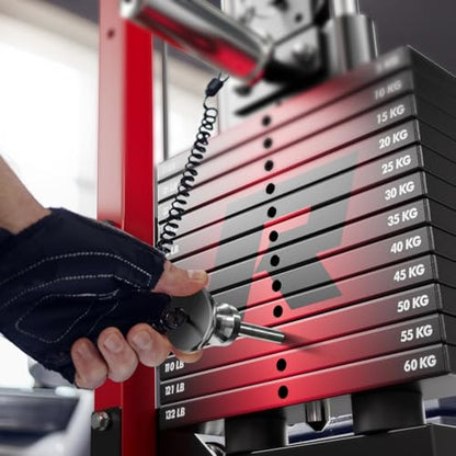 RitFit M1 Pro Smith Machine Cable Crossover Power Cage Home Gym - color: RED, size: M1 PRO (With Weight Stack)