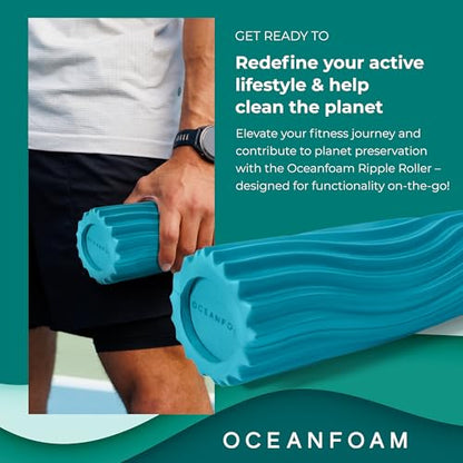 Oceanfoam Ripple Roller Small Foam Roller for Physical Therapy (Miami Blue) - color: Miami Blue