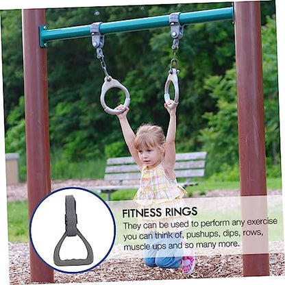 Adjustable Gymnastic Rings Set for Strength Training 2 Pcs Fitness Rings Heavy-Duty Straps Suitable for Home Workouts and Boys and Girls Shoulder Joint Training