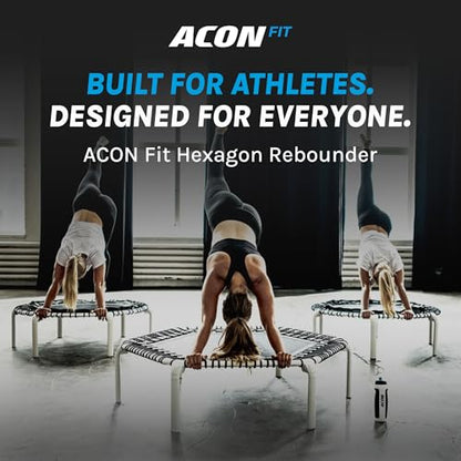 ACON FIT 55" Hexagon Mini Trampoline with Balance Handle for Adults, 300 lb - color: White