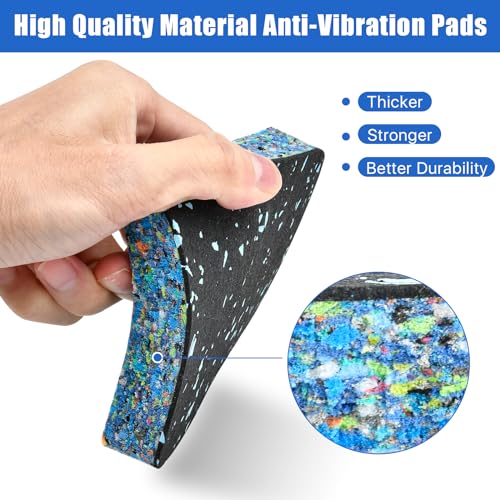 6 Pcs Anti-Vibration Rubber Mat, 4" X 4" X 0.8" Shock Absorbing Treadmill Pads, High Density Mats for Protect Floors, Washer, Dryer, Air Compressor